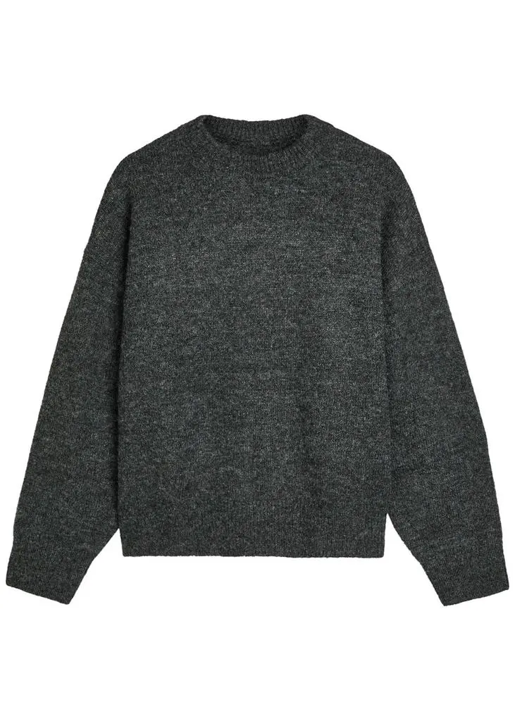MKI Miyuki Zoku Logo-embroidered brushed knit jumper