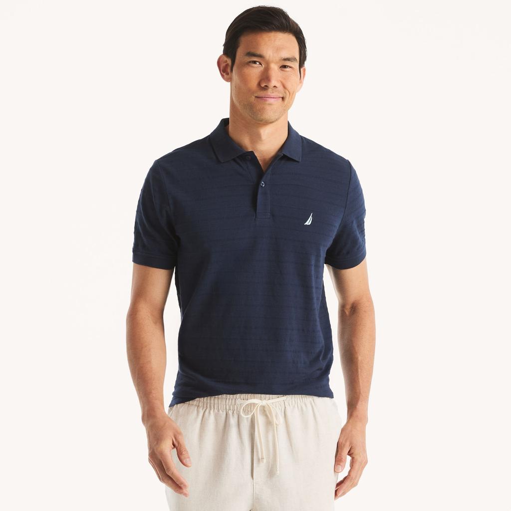 Nautica Mens Classic Fit Shadow Stripe Polo
