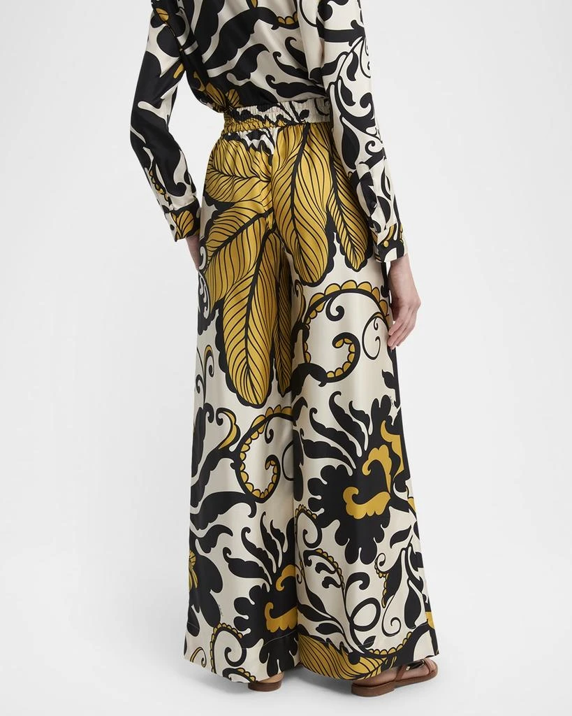 LA DOUBLE J Marea-Print Wide-Leg Pull-On Palazzo Pants 3