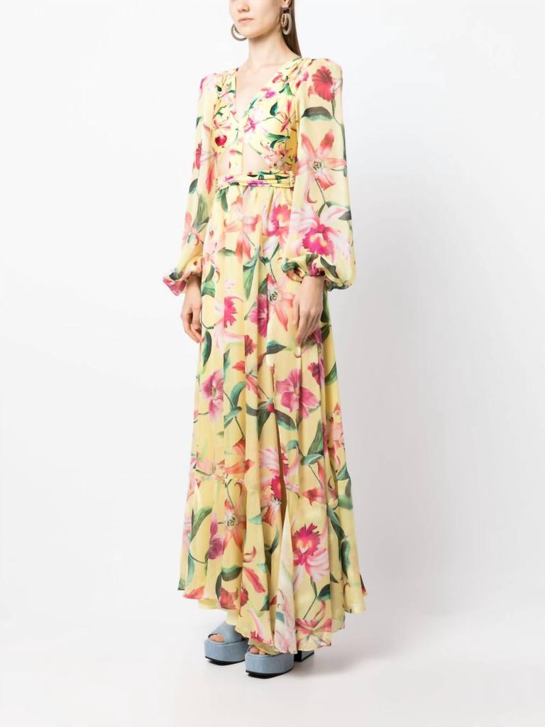 PatBO Laelia Cut-Out Maxi Dress In Yellow