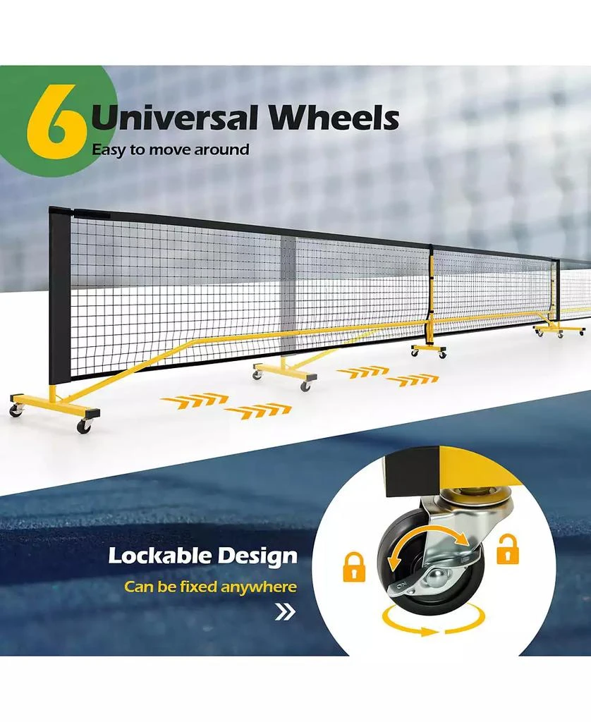 Costway Portable Pickleball Net 22 FT Regulation Size Pickle Ball Net System for Outdoor 5