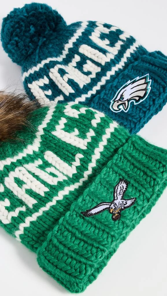 Lele Sadoughi Eagles Beanie with Yarn Pom Pom 4