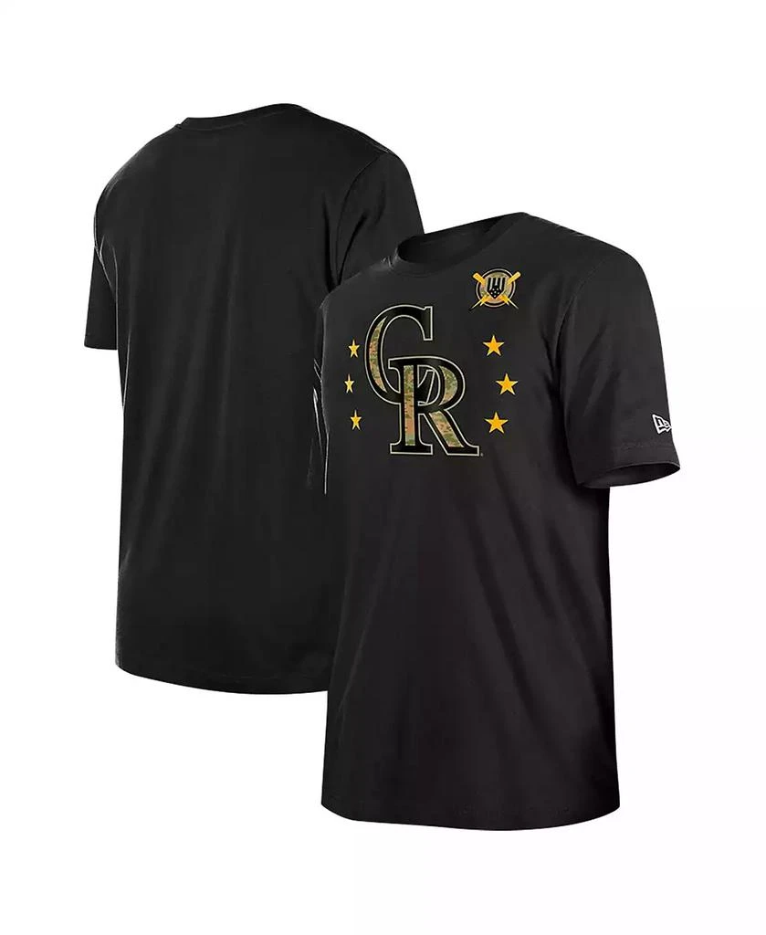 New Era Men's Black Colorado Rockies 2024-Armed Forces Day T-Shirt 1