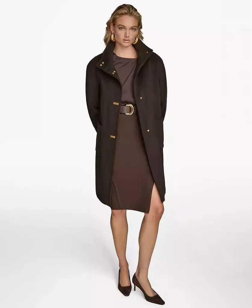 Donna Karan Women's Stand-Collar Single-Breasted Coat 5