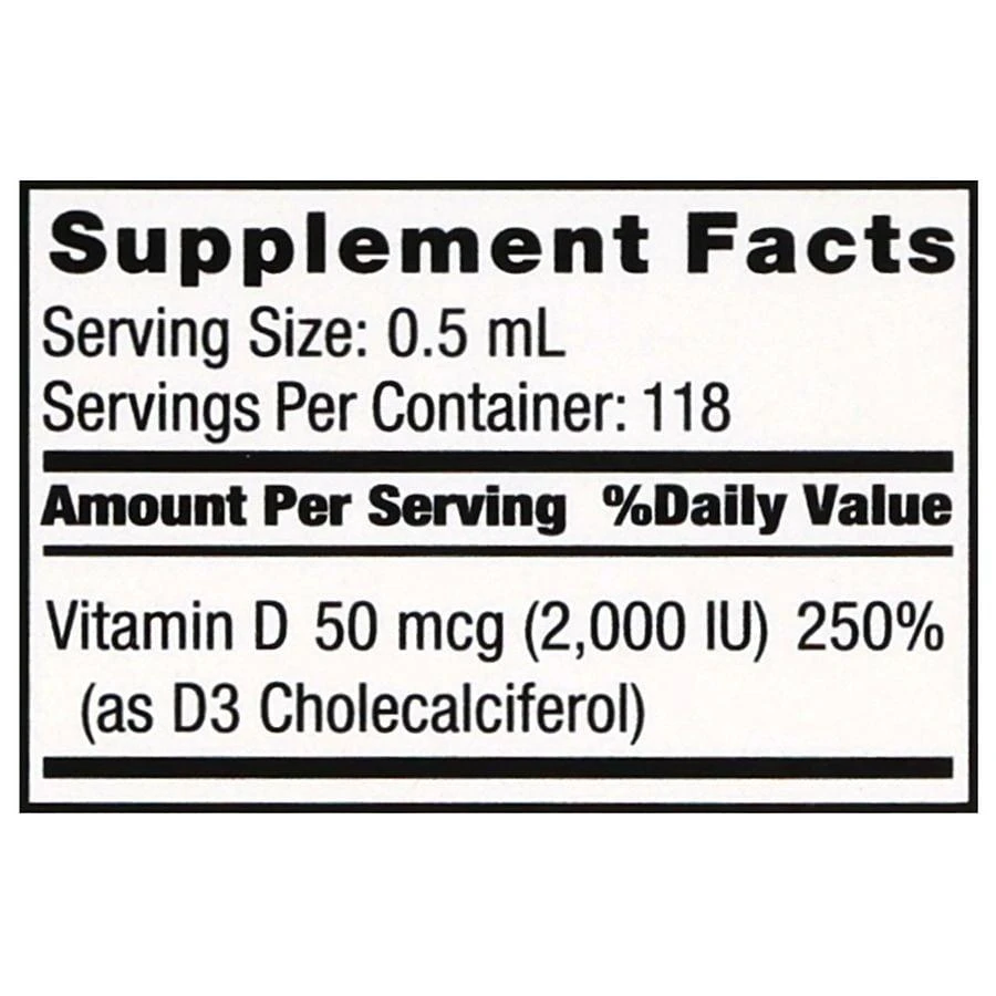 Walgreens Free 
Pure Liquid D3 50 mcg (2,000 IU) 6