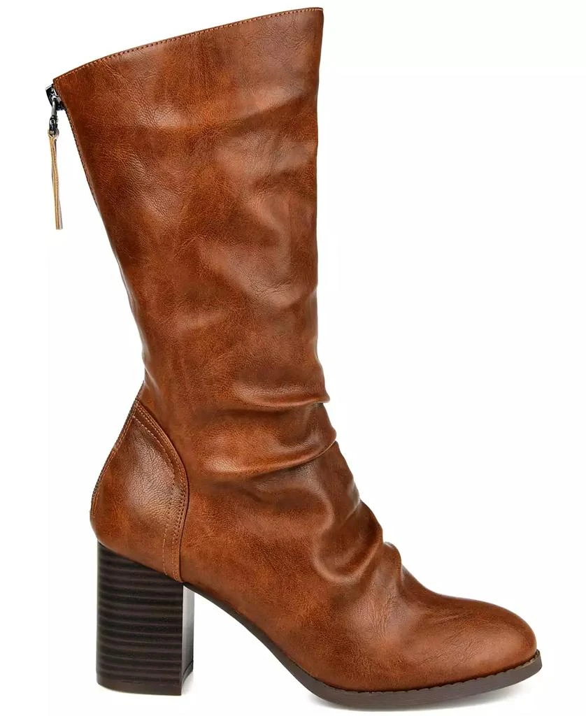 Journee Collection Women's Sequoia Rouched Block Heel Mid Shaft Boots 2