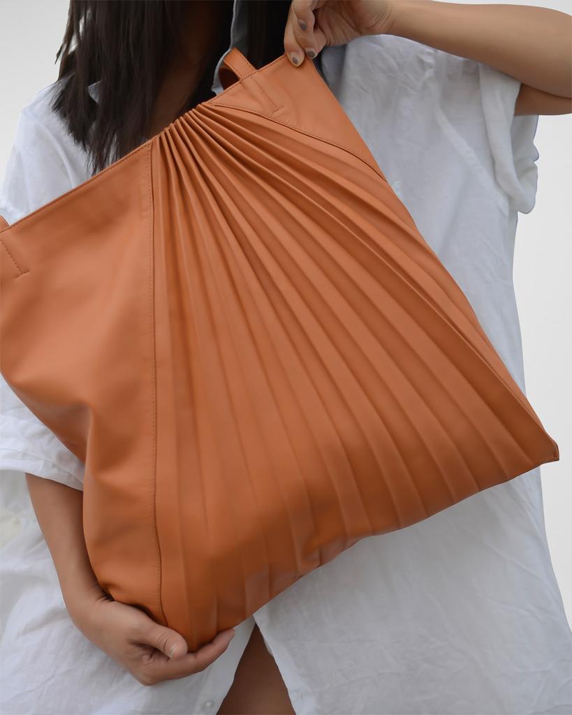 Sabrina Zeng Chiaroscuro Pleated Lambskin Tote Bag