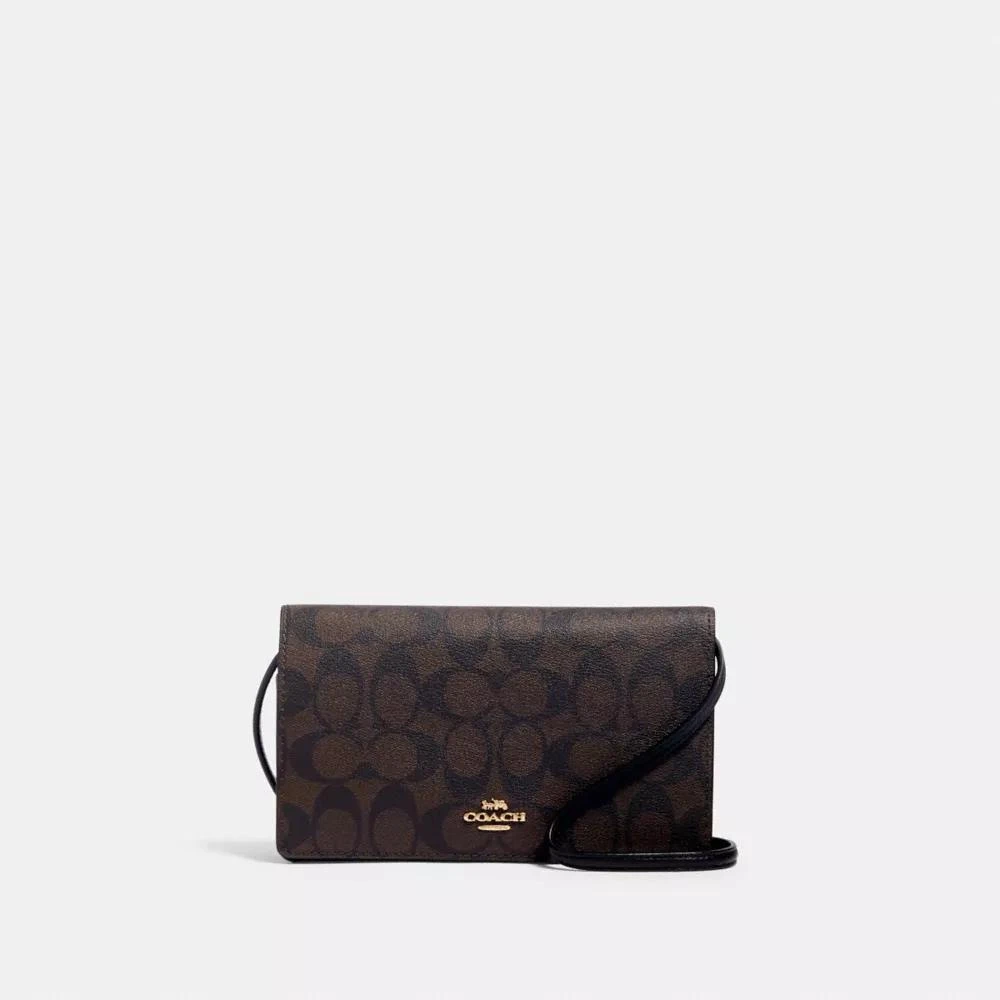 Coach Anna Foldover Clutch Crossbody In Signature Canvas 1