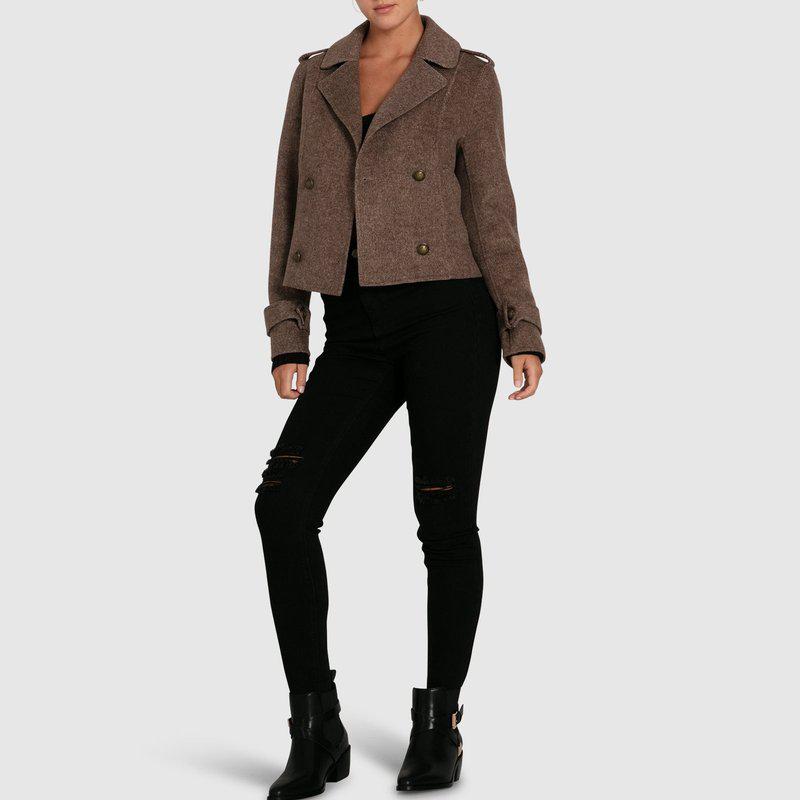 Belle & Bloom Better Off Military Peacoat Walnut
