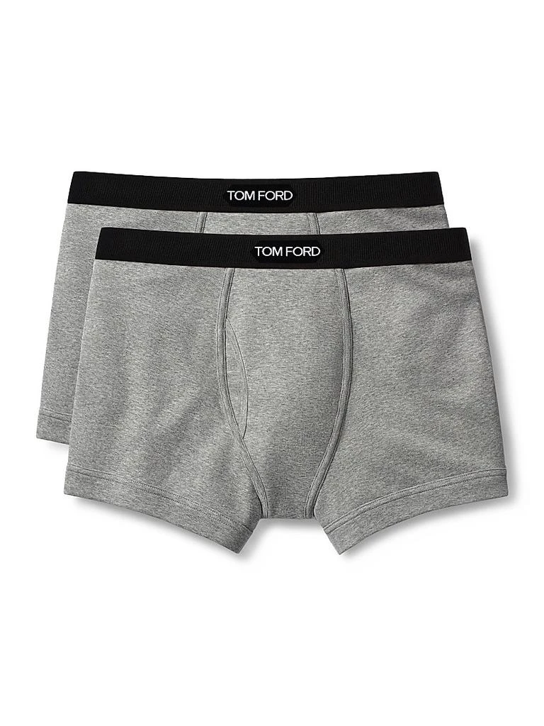 Tom Ford 2-Pack Stretch-Cotton Logo Boxer Briefs