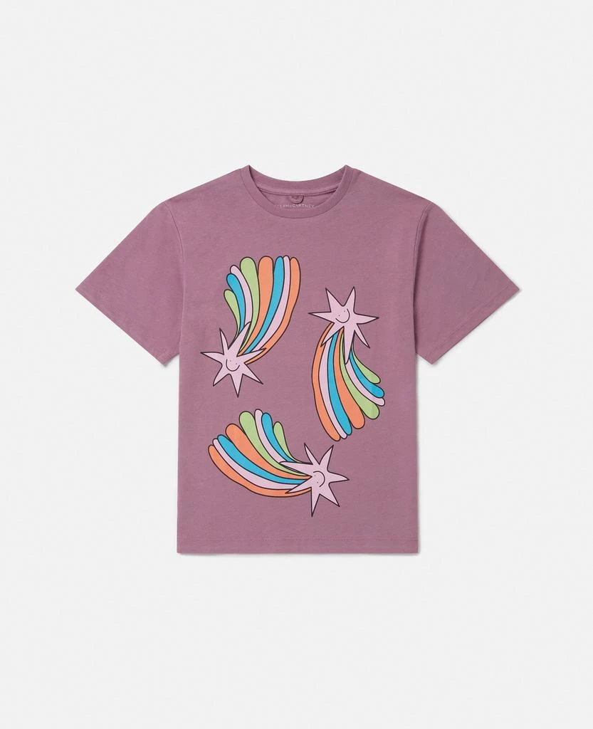 Stella McCartney Stella McCartney - Shooting Stars Graphic T-Shirt, Woman, Dusty pink, Size: 5 1