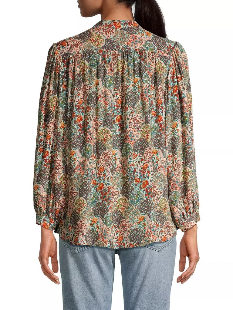 Birds of Paradis Bailey Floral Silk-Blend Long-Sleeve Blouse 5