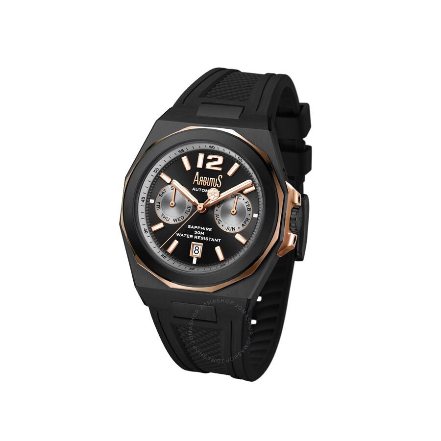 Arbutus Wall Street Automatic Black Dial Men's Watch AR2402TRBB