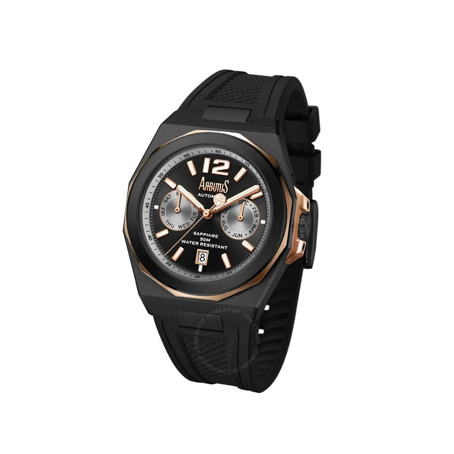 Arbutus Wall Street Automatic Black Dial Men's Watch AR2402TRBB 1