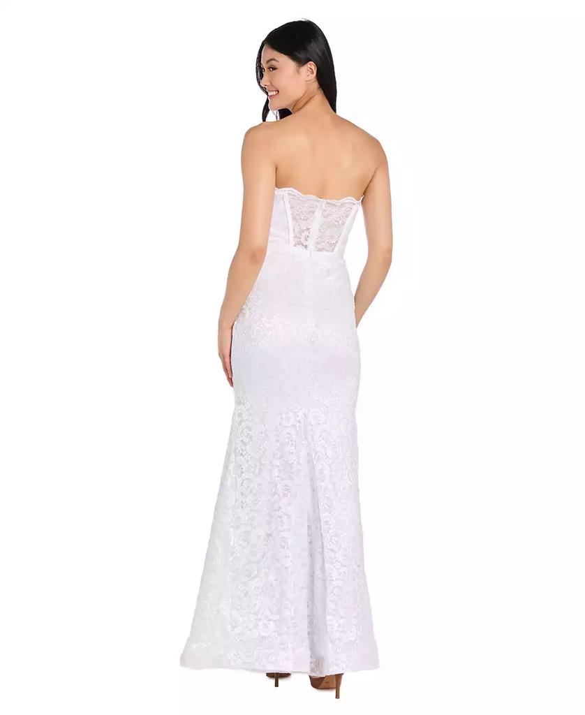 Morgan & Company Juniors' Glitter Lace Corset Gown