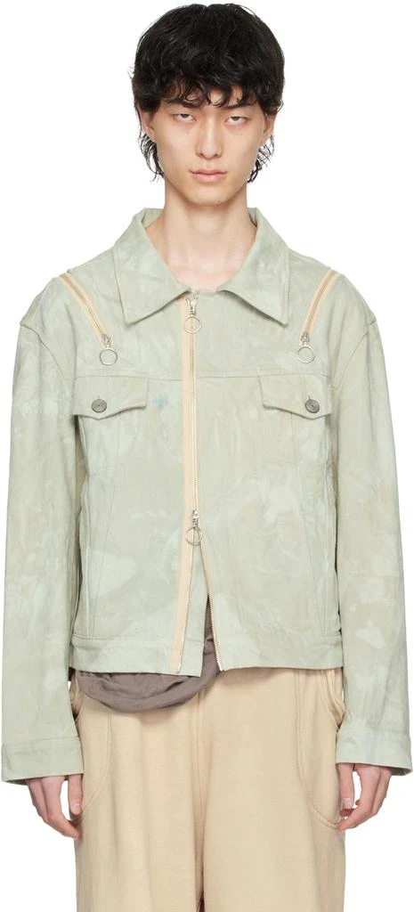Charlie Constantinou Gray Garment-Dyed Denim Jacket