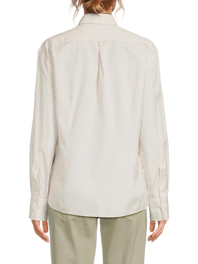 Brunello Cucinelli Striped Cotton-Silk Button-Front Shirt 2
