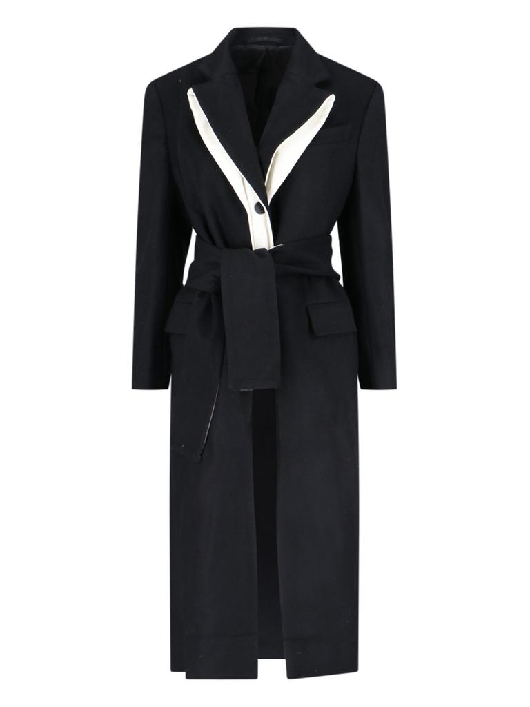 Eudon Choi Eudon Choi Contrast Lapel Belted Coat