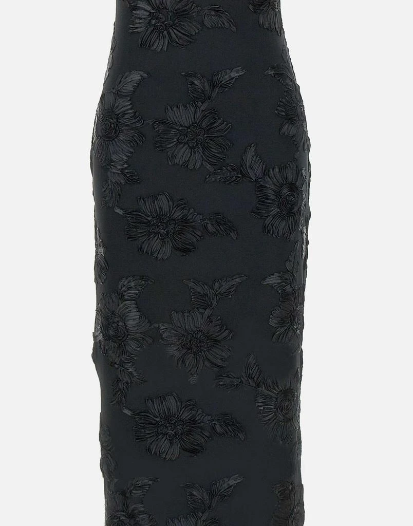 mesh insert mini dress Cameo High Neck Flocked Mesh Insert Skater Mini Dress