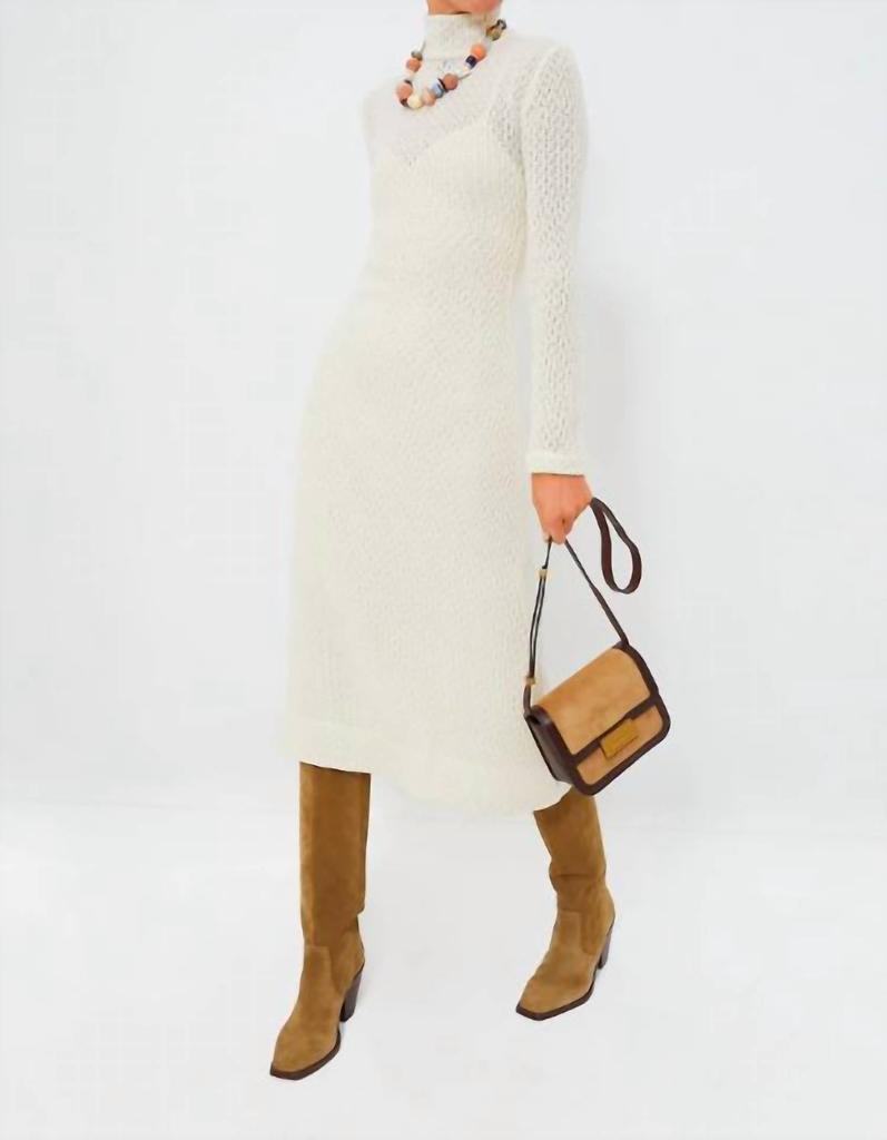 ALIX OF BOHEMIA Nona Knit Dress In Ivory Marble