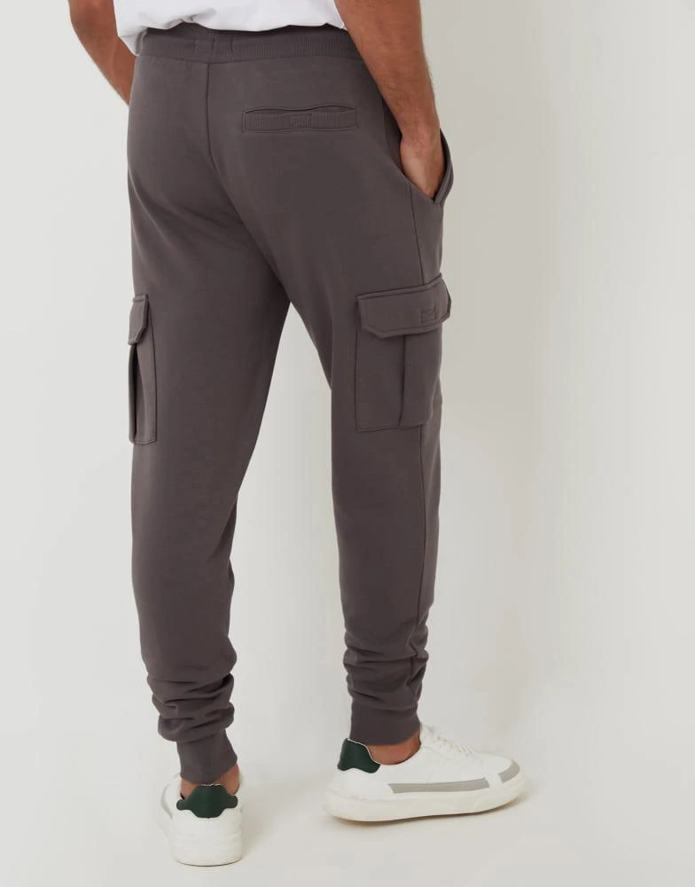 Threadbare Threadbare Cargo style joggers in dark grey 4