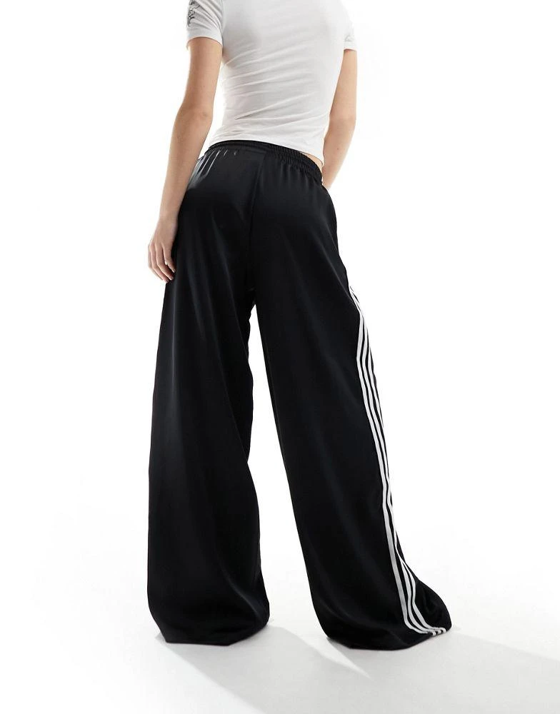 Adidas adidas Originals wide leg satin joggers in black 3