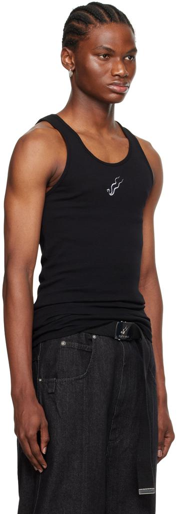 LU'U DAN Black Embroidered Tank Top