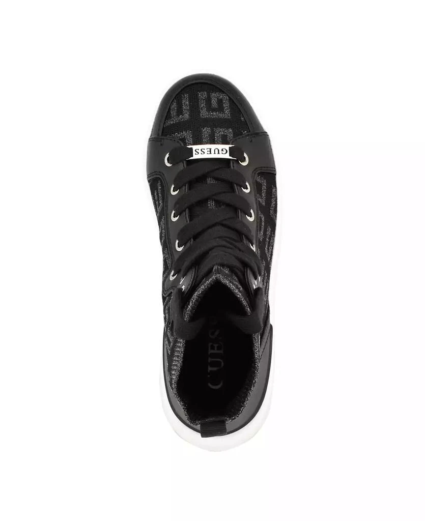 GUESS Women's Mannen Knit Hi-Top Lace-Up Fashion Sneakers 4