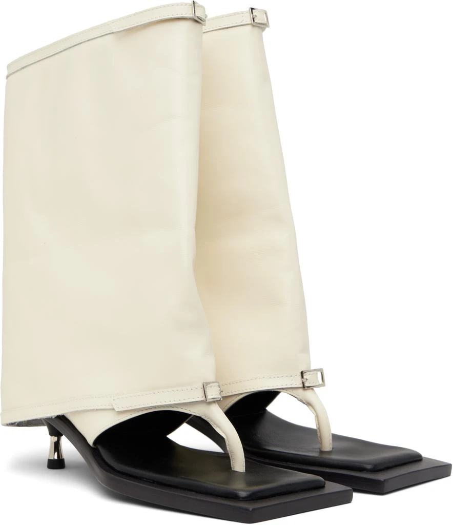 FIDAN NOVRUZOVA Off-White Kaia Stiletto Cropped Trouser Heeled Sandals 4