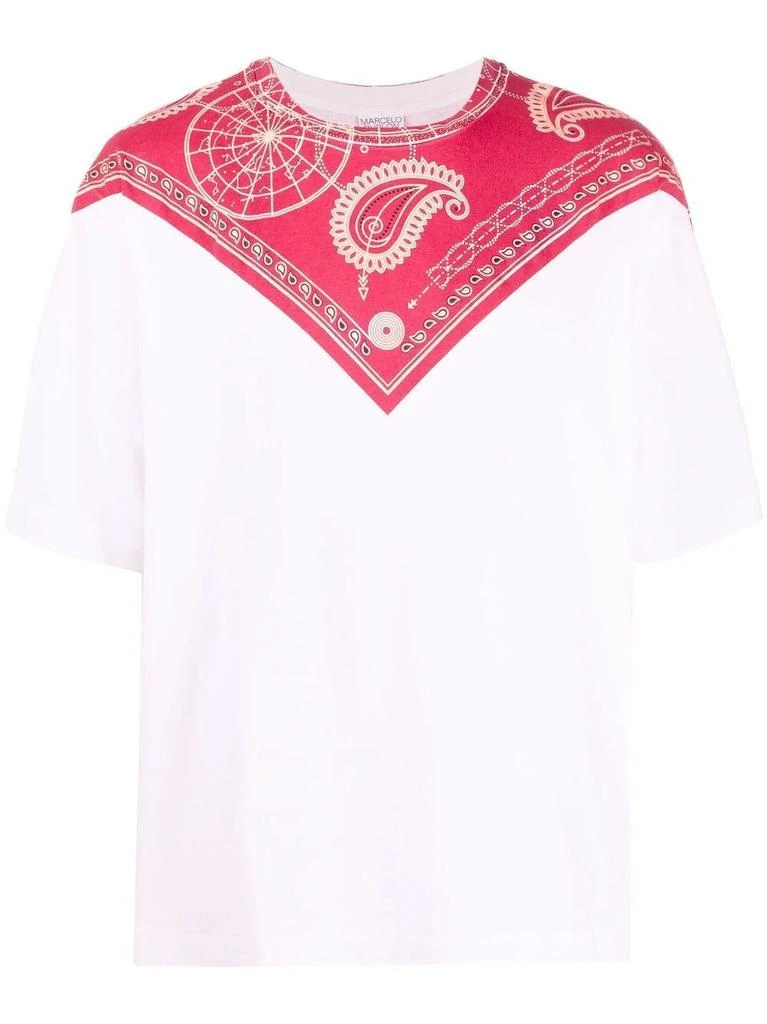 NA Paisley patch white T-shirt 1