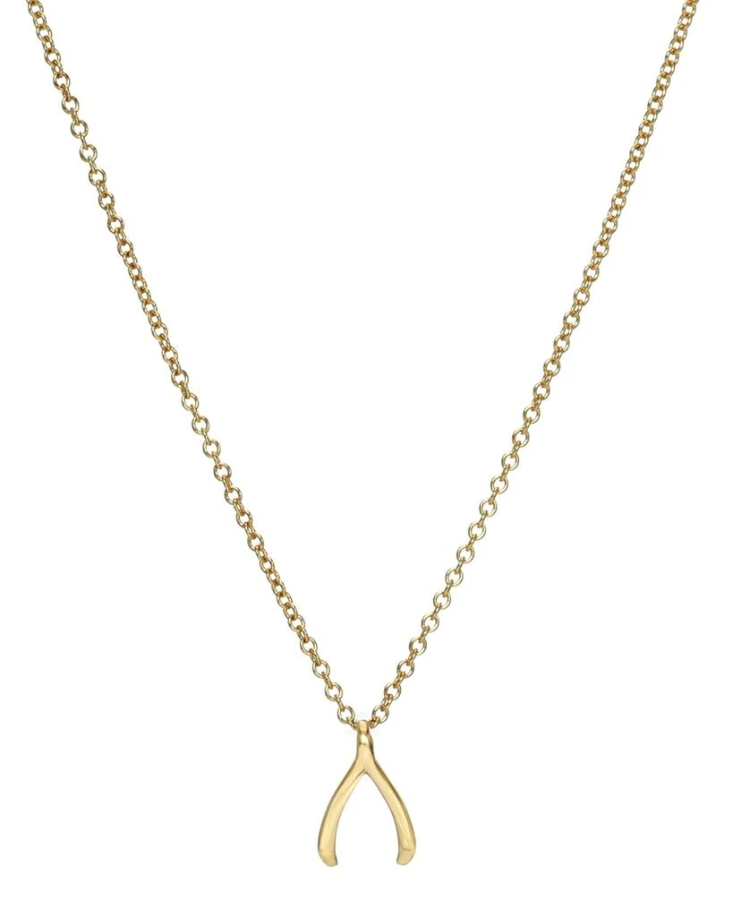 Zoe Lev Jewelry 14k Gold Mini Wishbone Necklace 1