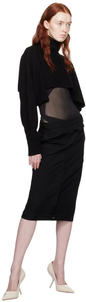 Max Mara Black Mirror-Image Midi Skirt 4