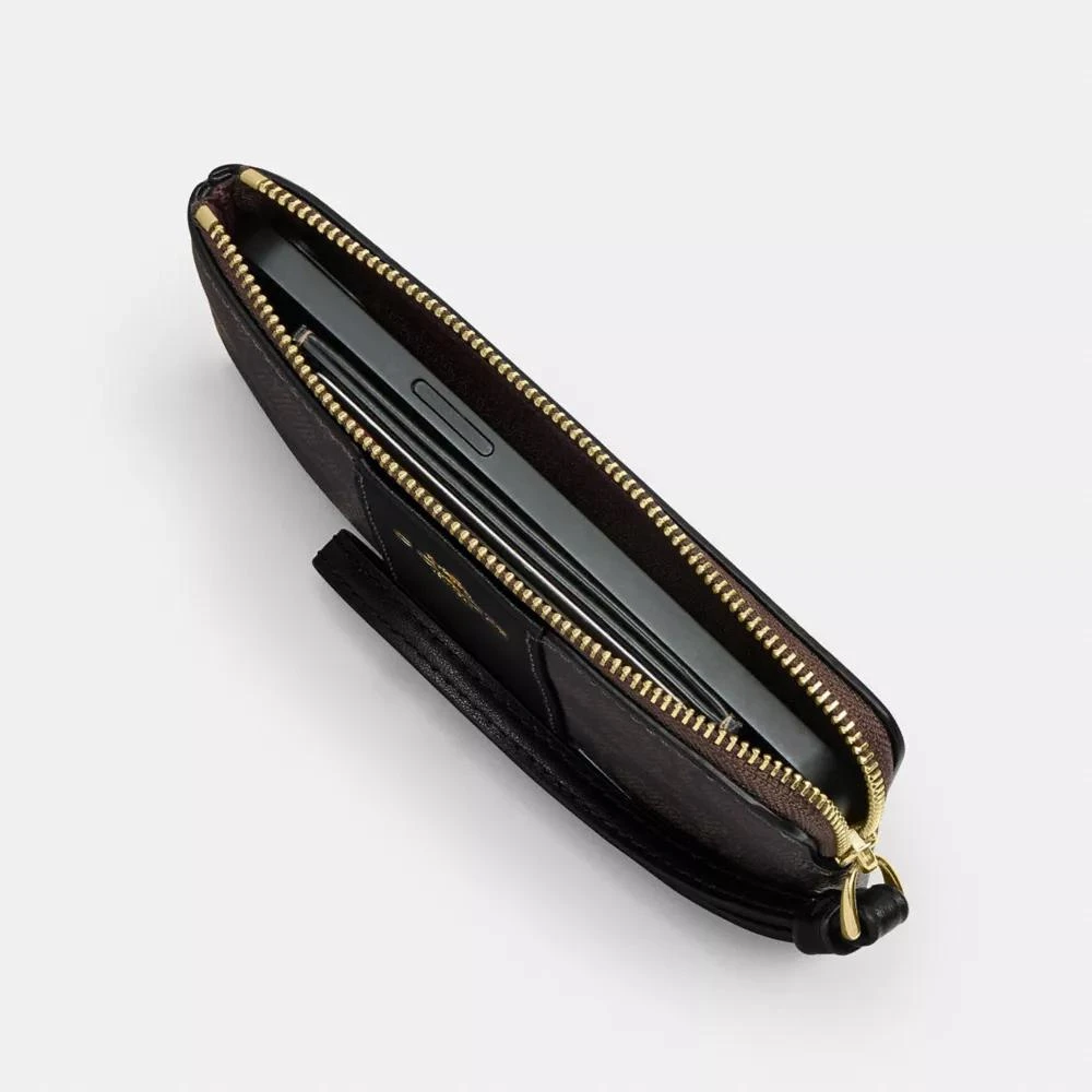 Coach Corner Zip Wristlet In Signature Jacquard 3