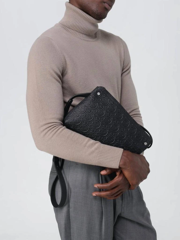 Salvatore Ferragamo Salvatore Ferragamo - Men's Grained Leather With Gancini Shoulder Bag 5