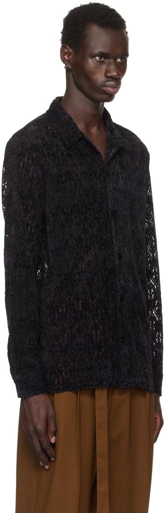 CMMN SWDN Black Rani Velvet Lace Shirt