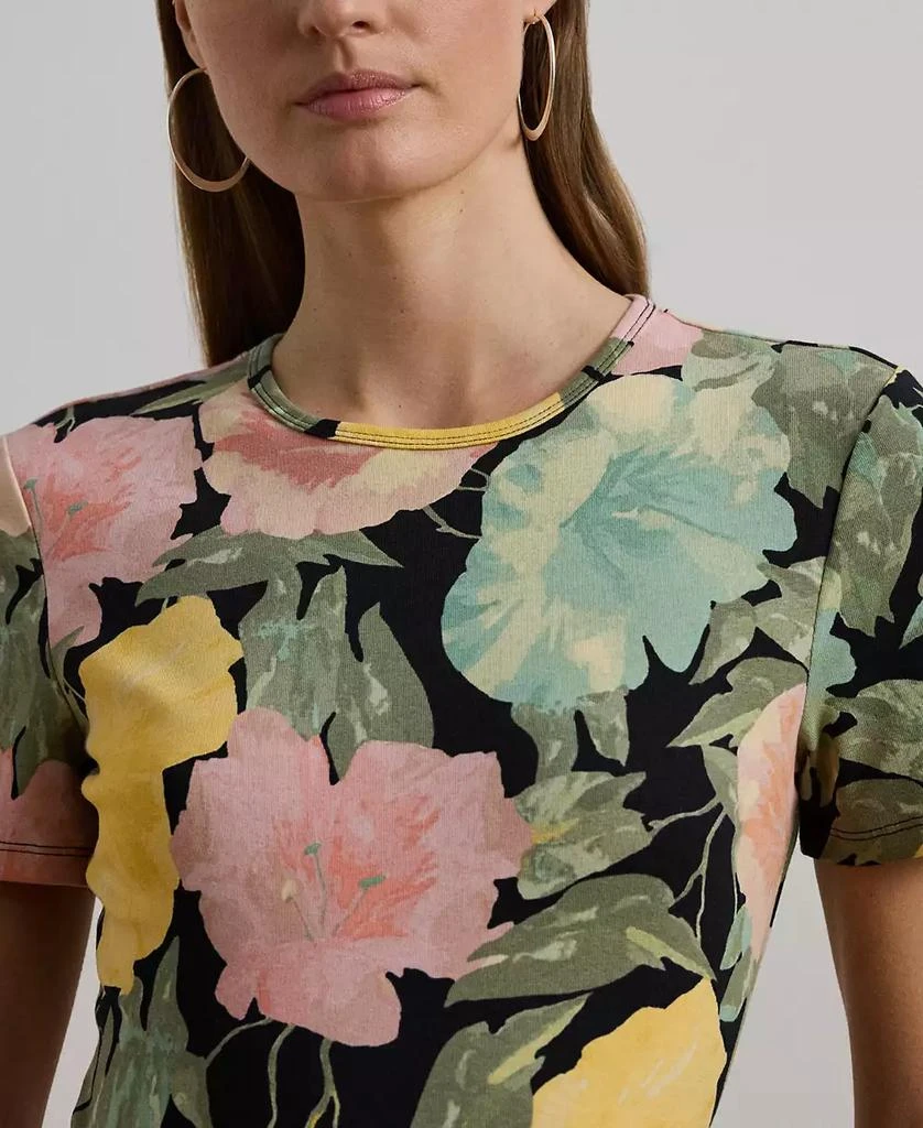Ralph Lauren Women's Floral Stretch Cotton Crewneck Tee, Regular & Petite 3