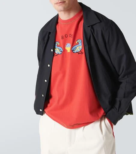 BODE Twin Parakeet embroidered cotton T-shirt 5