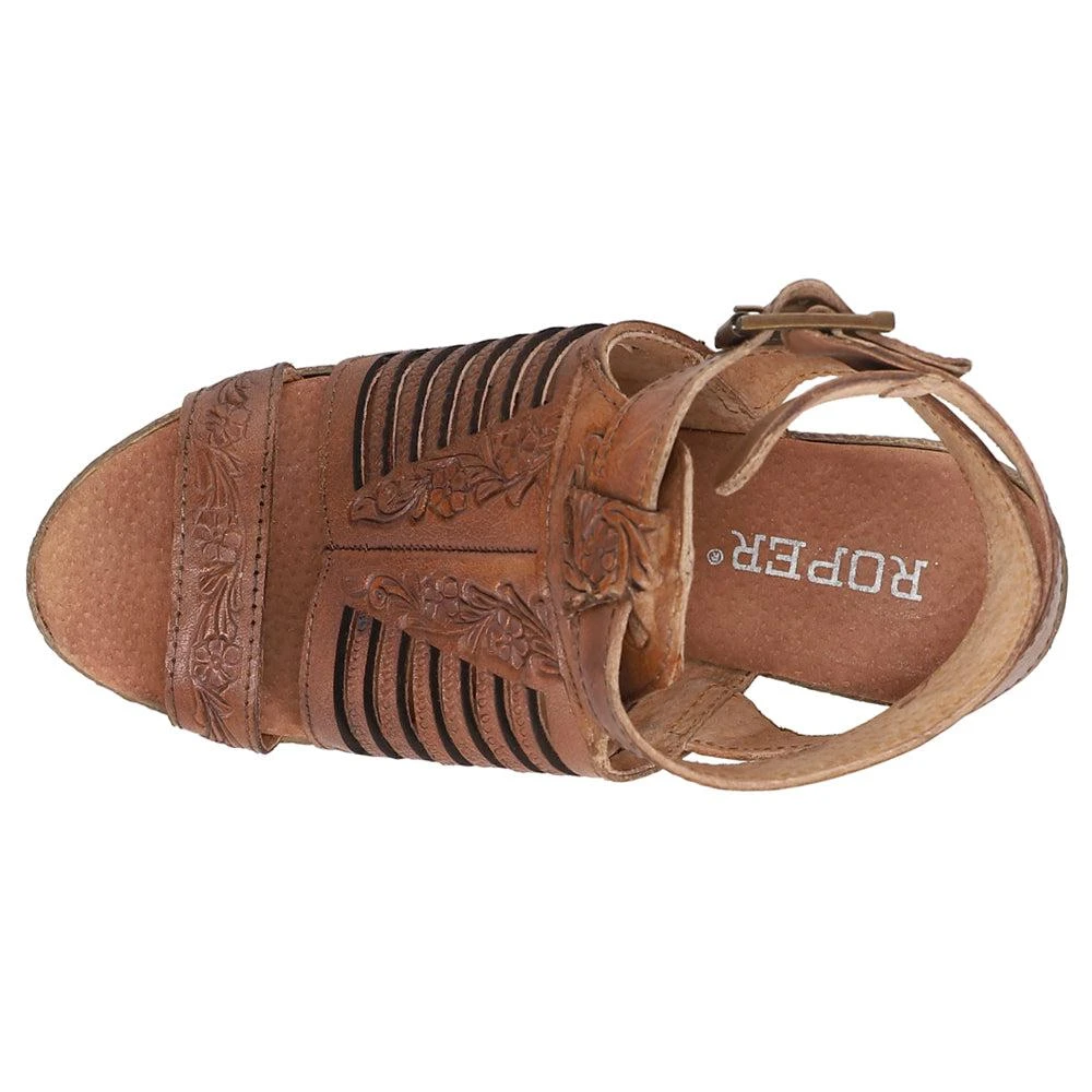 Roper Mika III Embossed Espadrille Block Heel Sandals 4