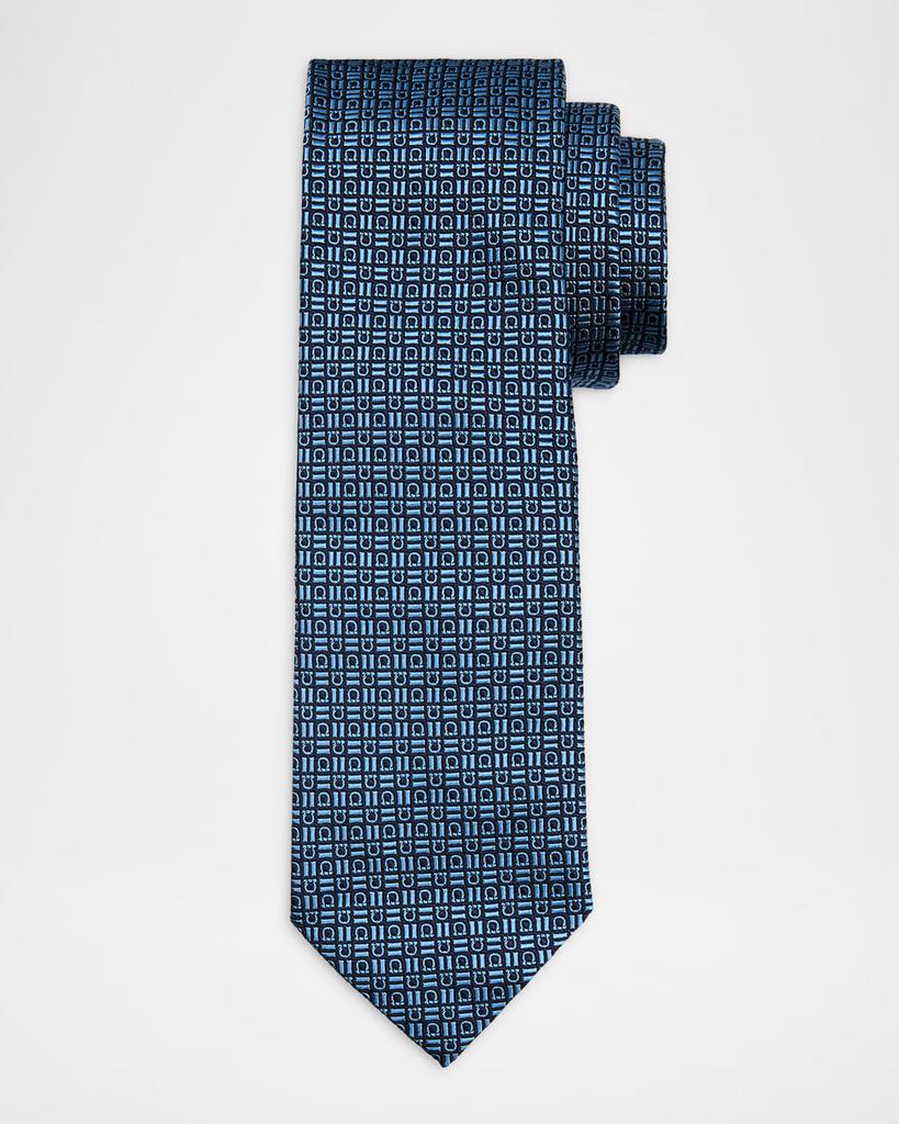 Salvatore Ferragamo Men's Alternating Gancio Jacquard Silk Tie