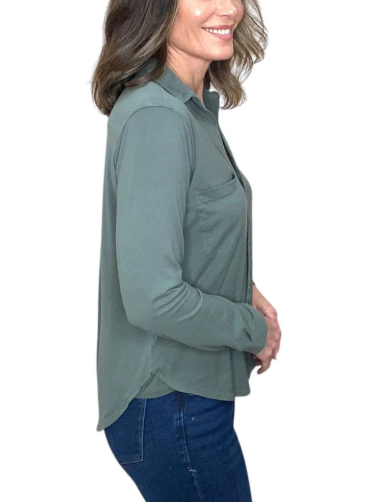 Bobi Bobi - Long Sleeve Button Front Collar Tee 3