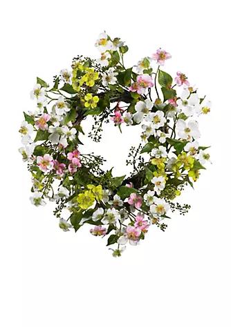 NEARLY NATURAL Natural 20 In. Dogwood Wreath