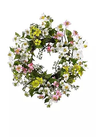 NEARLY NATURAL Natural 20 In. Dogwood Wreath 1