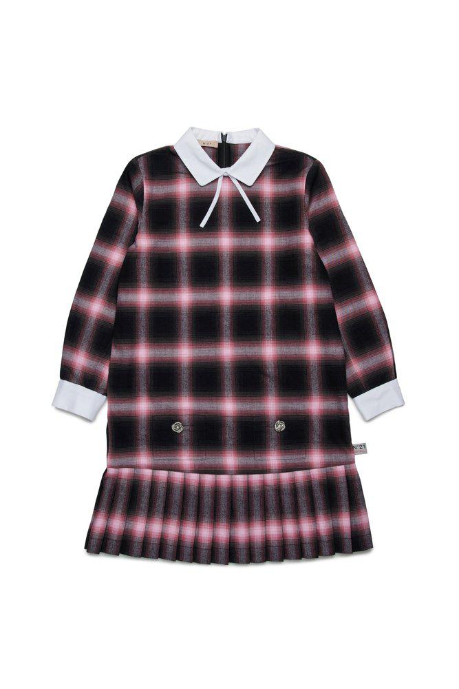 N°21 N°21 Kids Plaid Check Flannel Pleated Dress