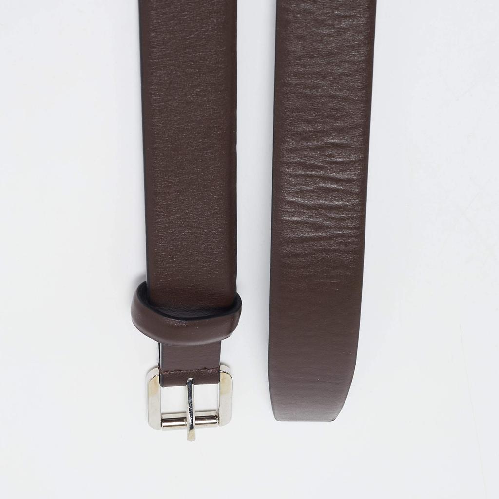 Brioni Brioni Dark Brown Leather Buckle Belt 105CM