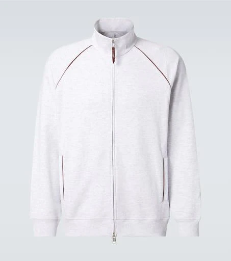 Brunello Cucinelli Cotton-blend jersey track jacket 1