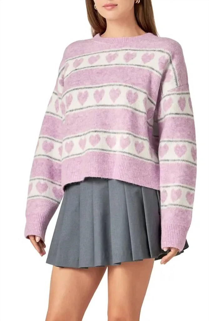 English Factory English Factory - Heart Stripe Crewneck Sweater 4