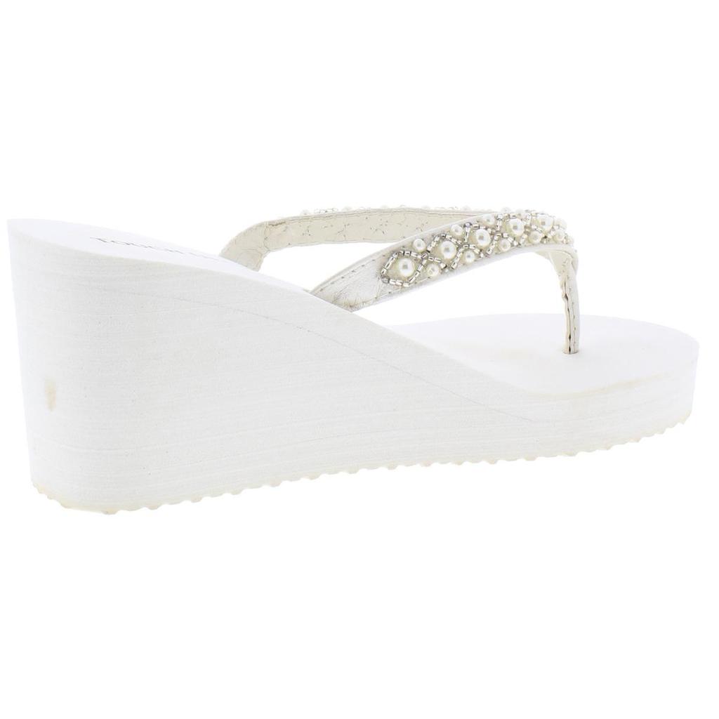 Touch Ups Shelly Womens Embellished Slip On Wedge Sandals