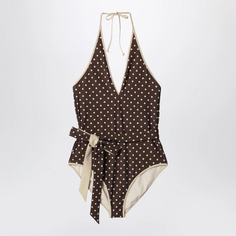 Valentino Brown swimsuit with Plusdepois motif