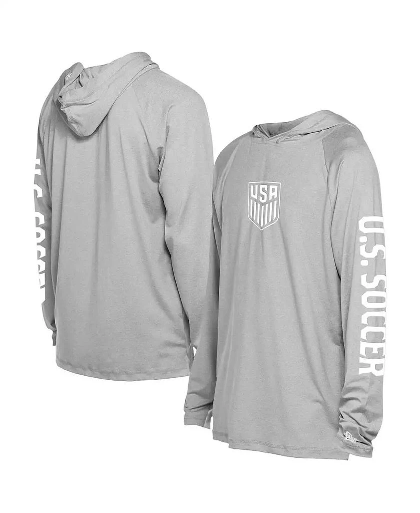 5th & Ocean Men's Gray USMNT Adventure Raglan Long Sleeve Hooded T-Shirt 1