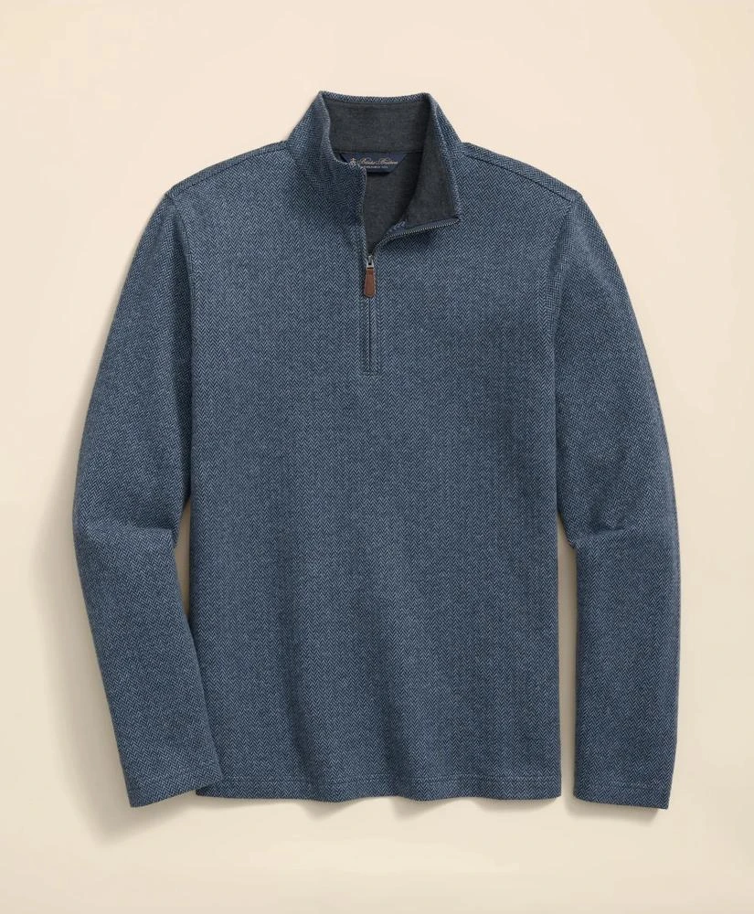 Brooks Brothers Cotton Herringbone Quarter-Zip